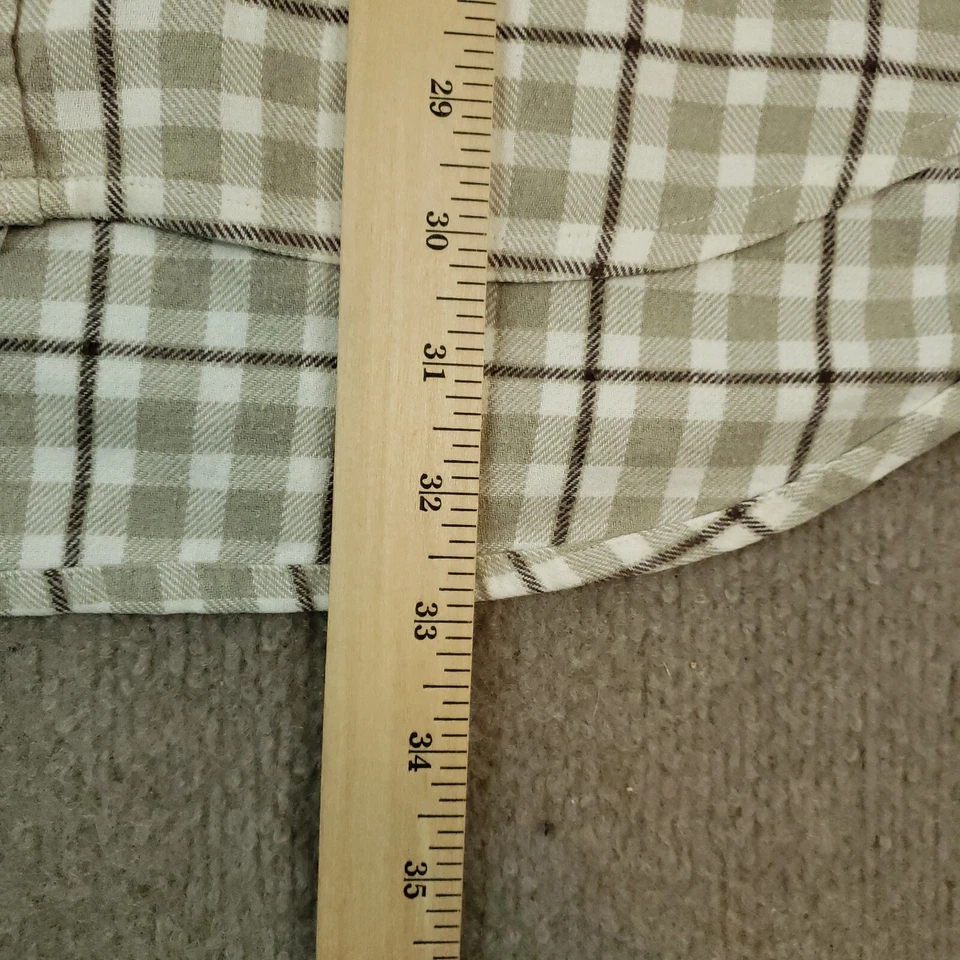 Camisa Beretta Para Hombre Extra Grande Marrón Verde Blanco A Cuadros Abotonada Manga Larga Foto 3 de 4