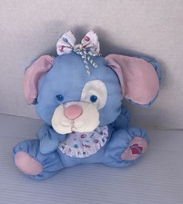 Vintage 1999 Fisher Price Stuffed Animal Blue PUPPY Dog PUFFALUMPS Plush Toy