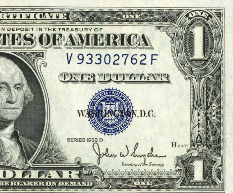 $1 1935 ((CHOICE CU)) Silver Certificate Note  (2nd of 5 consecutive)
