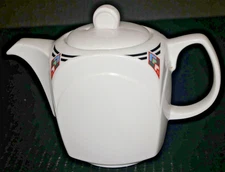 Steelite International Albalite Aztec Diamond Stripes Art Deco Tea Pot England