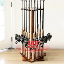 High-Capacity Fishing Rod Holder with 360° Stand - Ideal for Tackle Storage