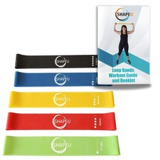 Resistance Loop Band Set - Includes 5 Exercise Loop Bands with Carrying Bag, ...