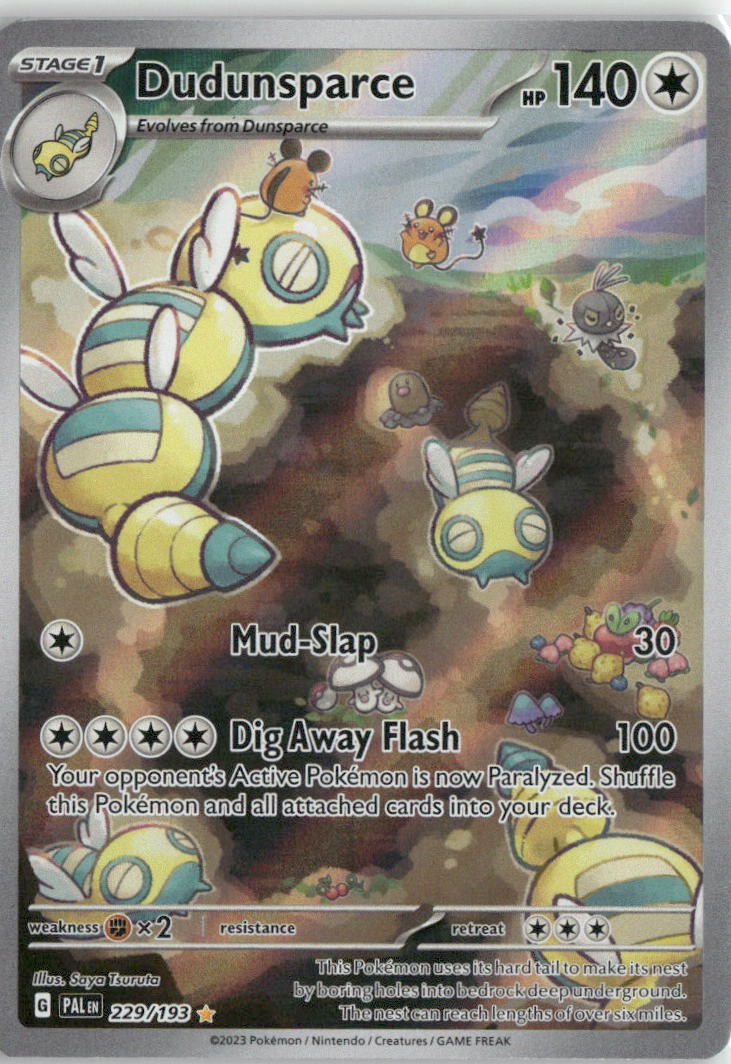 Dudunsparce 229/193 Illustration Rare Paldea Evolved Pokemon Holo Near Mint