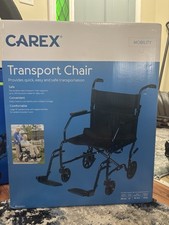 Carex 19'' 300lbs. Folding Wheelchair with Foot Rests -