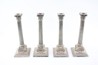 Vintage Silver Plate Candlestick Holder Corinthian Column Pairs 4.5kg