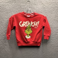 Dr. Seuss The Grinch Toddler Sweatshirt Size 3T Red Graphic Pullover Sweatshirt