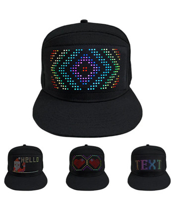 LED Hat Programmable Animated Light Baseball Cap