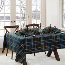 Elrene Home Fashions Stowe Tartan Holiday Plaid 70 x 52 (Rectangular), Green 