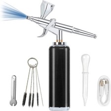 High air Flow Airbrush Kit,Portable Airbrush Compressor, Rechargeable Cordless..