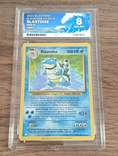 Pokémon TCG Blastoise 003/034 Classic Holo Eng 2023 Ace Grading 8