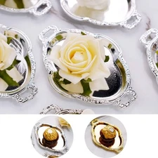12 pcs 4.5" long Metallic Mini Oval Trays Favor Holders Wedding Party Supplies