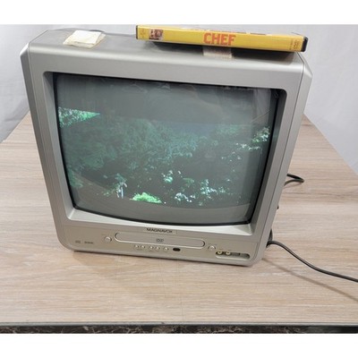 Magnavox MWC13D6 13 inch CRT TV DVD Combo Retro Gaming Silver with Remote
