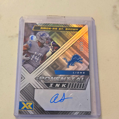 Panini 2022 XR Amon-Ra St. Brown Lions X-Ponential Ink Auto /10 XPI-ARS