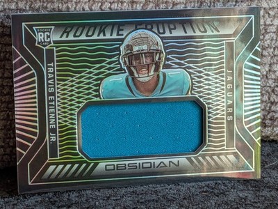 Travis Etienne Jr. Obsidian #RE-TE Rookie Eruption /100 Patch Jacksonville Jags