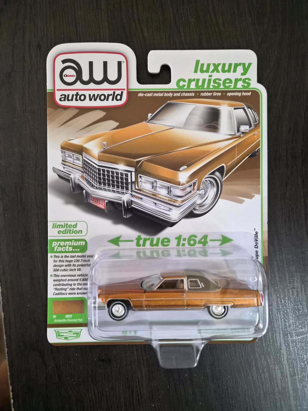 Auto World Diecast Cadillac Coupe DeVille 1:64 Amberlite Firemist Poly Limited …