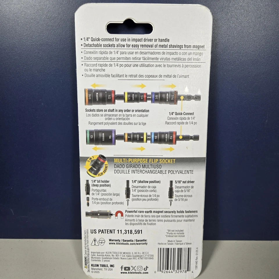 KLEIN TOOLS 32933KIT 7 In 1 SAE + 6 IN 1 METRIC IMPACT FLIP SOCKET SETS - Image 2 of 3