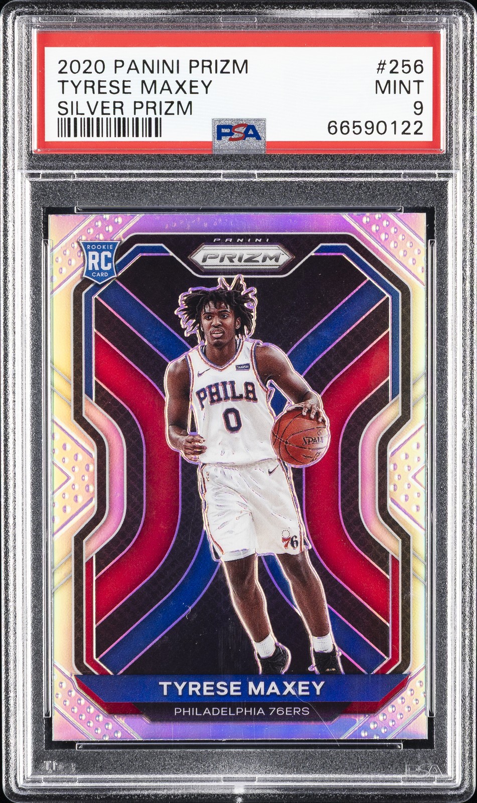 2020 PANINI PRIZM SILVER PRIZM #256 TYRESE MAXEY PSA 9