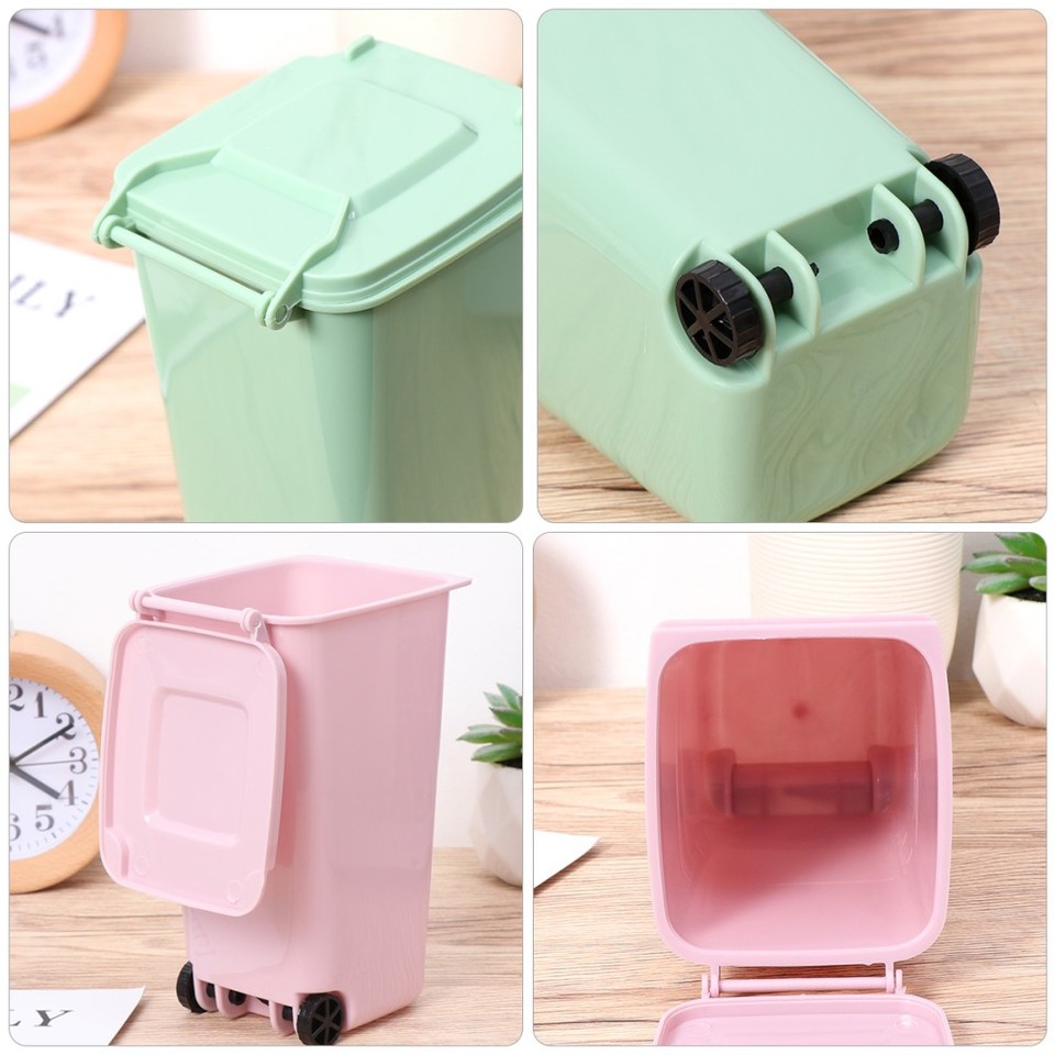 Mini Trash Rack TOYMYTOY 4PCS Mini Trash Can Desktop Waste Bin Garbage Organizer Litter ...