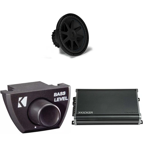 Kicker 44CVX154 CompVX 15" Sub, Dual 4-Ohm & 46CXA12001 Amplifier w/ Bass Kno...