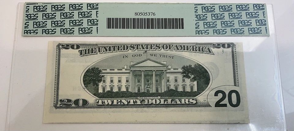 1995 $20 Federal Reserve Note – PCGS 65 PPQ GEM UNC – Certified ERROR Note - Image 4 of 4