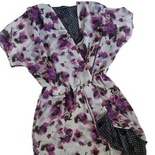 Kinder Aggugini Floral Black and Purple Dress size Small