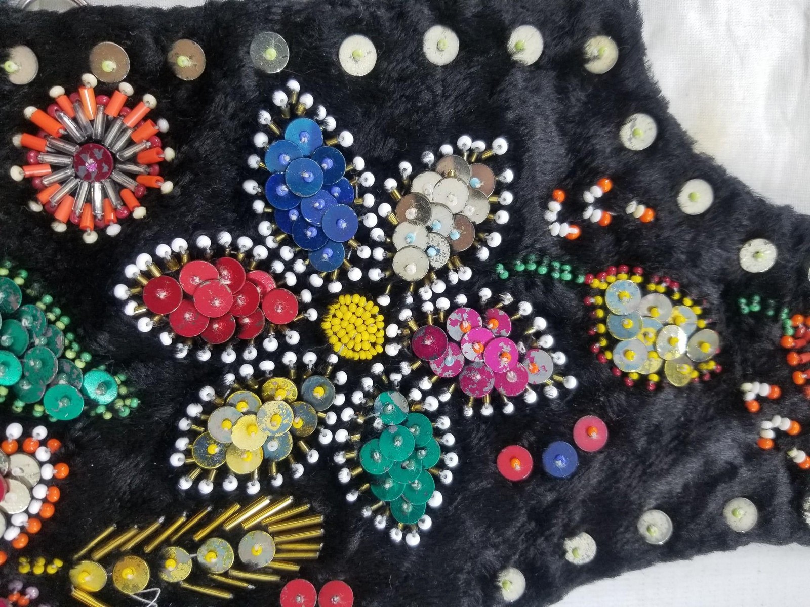 Vintage Traditional Hungarian Matyó Style Beaded & Sequin Folk Vest image 5