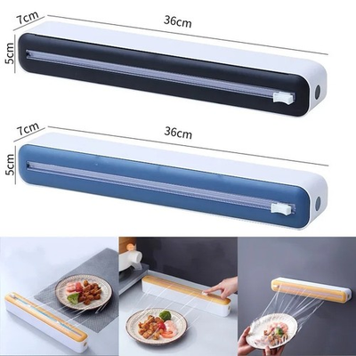 #ad Magnetic Cling Film Dispenser with Slide Cutter Food Wrap Organizer Wall Mount $12.00