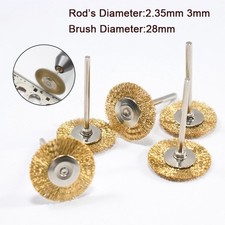 Brass Wire Wheel Brush 2.35mm/3mm Shank Drill Attachment Bit Set Tool Polishing