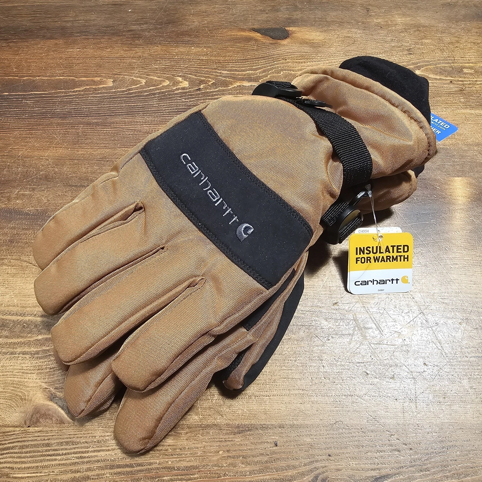 Carhartt Men's Waterproof Insulated Cuff Gloves Brown Black Size Large A511 New