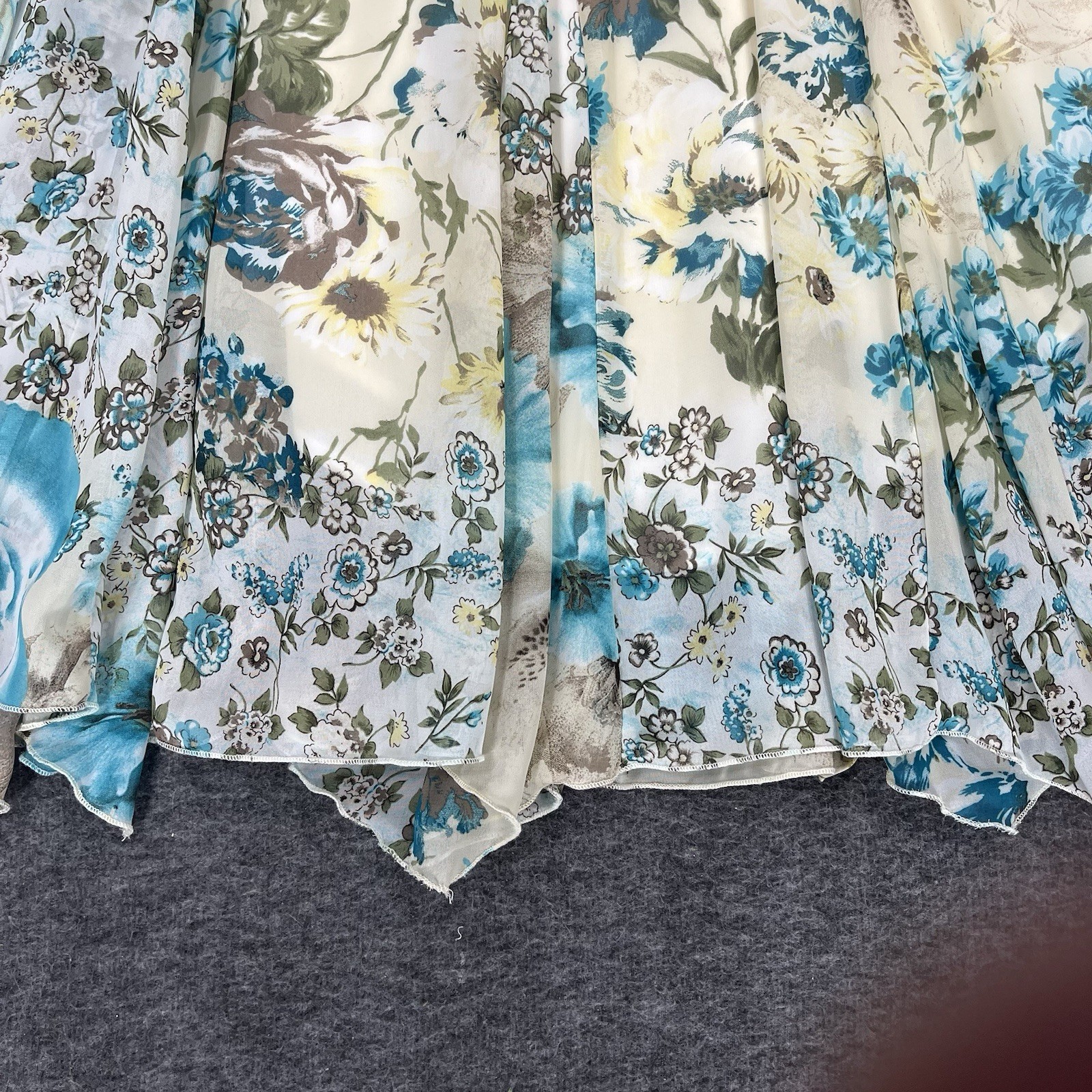 Rabbit Rabbit Rabbit Dress Size 8 Blue Floral Slip Sundress Sheer Lined Fairy