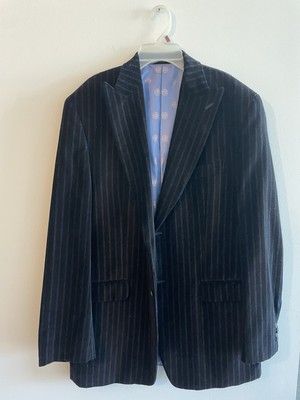 Sean John Blazer Men s 42 L Navy Pinstripes