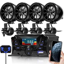 GoHawk Motorcycle Bluetooth Speakers 180W Waterproof ATV Radio with Remote for 7