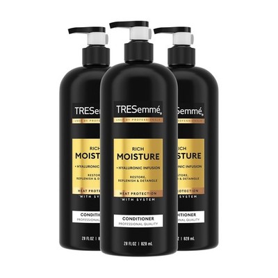 TRESemm Moisture Rich Conditioner 28 Fl Oz Pack of 3 for Dry Damaged Hair