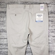 Dockers Pants Mens 38x29 Slim Fit Straight Signature Khaki Beige Flat Front NWT
