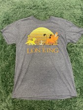 Disney The Lion King Simba Timon Pumbaa Sunset Graphic T-Shirt Men's Size M Gray