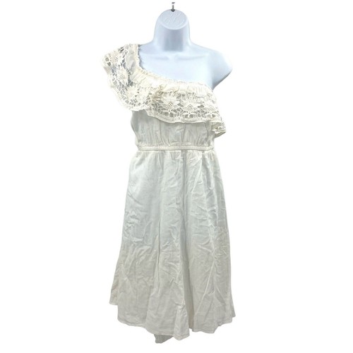 Lane Bryant One Shoulder Shift Dress Plus size 22/24 Lace White Cotton NEW - Picture 1 of 7
