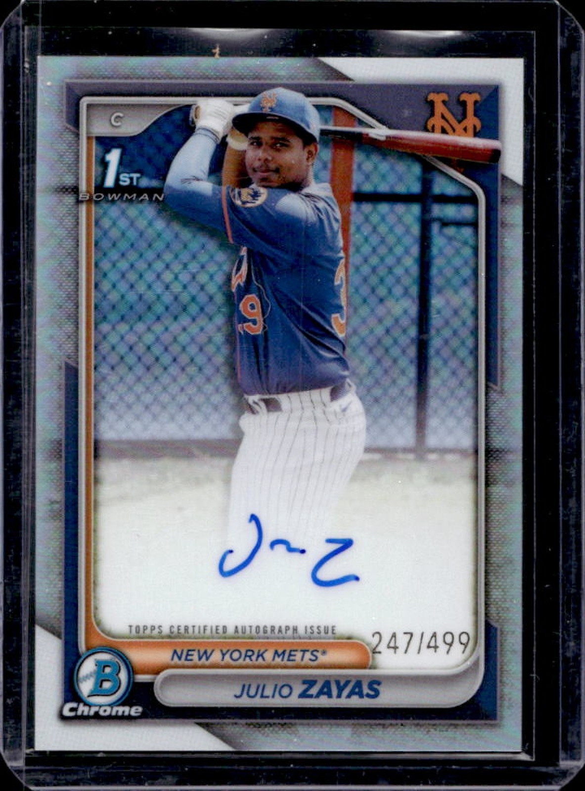 2024 Bowman Chrome Julio Zayas Auto Refractor 1st #247/499 Mets