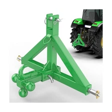 3 Point Trailer Hitch 2" Receiver and Towing Ball Hitch with Hook Heavy Duty ...