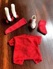 Vintage 1980s Barbie Doll Super Star Roller Skates White with Red Stripes