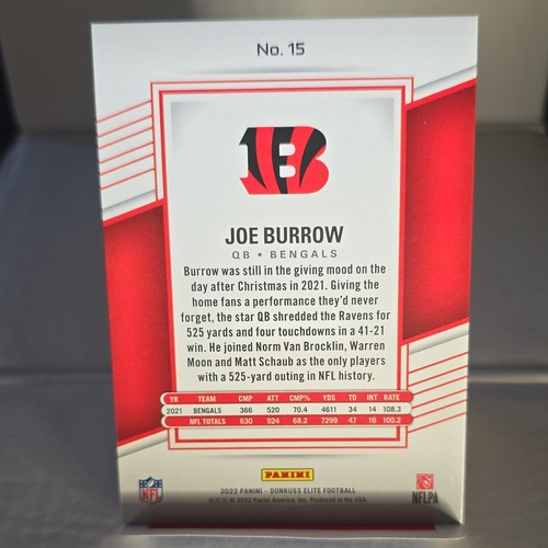2022 Panini Donruss Elite Joe Burrow #/75 SP π₯ - Picture 2 of 2