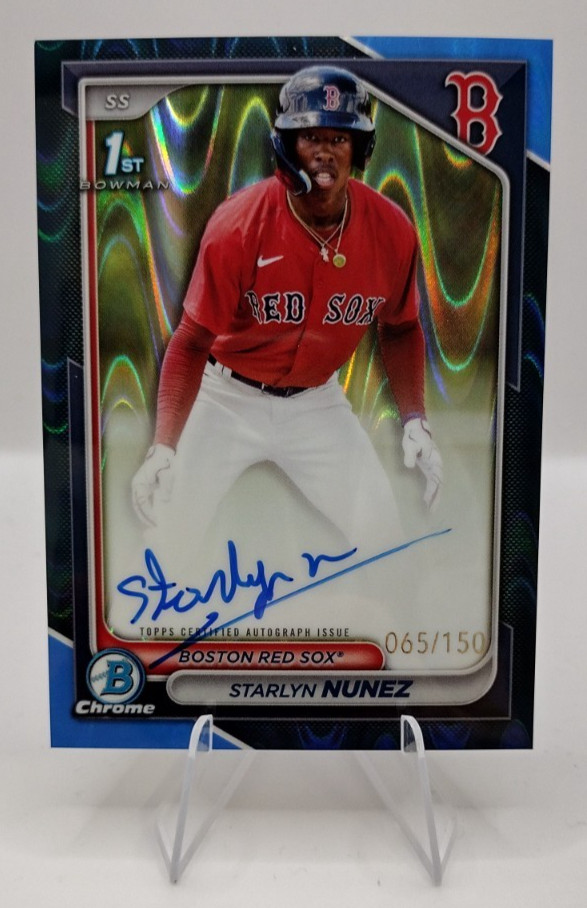 2024 Bowman Chrome #CPA-SN Starlyn Nunez 1st Bowman Blue Raywave Auto /150