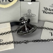 Vivienne Westwood Large Orb Red White Glass Necklace Pendant WITH BOX