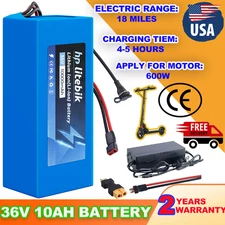 electric bicycle 36V 10Ah Lithium Li-ion Battery BMS for 100W-600W bike Motors