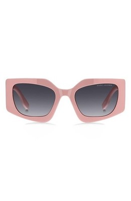 New Marc Jacobs Women 53mm Gradient Rectangular Sunglasses Authentic Pink/ Dark 