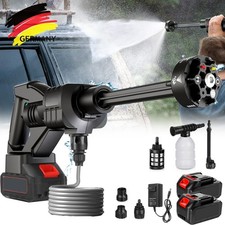 100Bar Akku Hochdruckreiniger 2 Akkus Auto Mobiler Druckreiniger Spritzpistole~