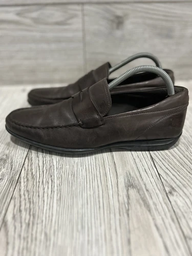 TOD’S Mocassini Tods Penny uomo US 7.5 UK 6.5 pelle marrone scarpe eleganti Italia