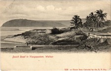 CPA AK Waltair Beach Road to Vizagapatam INDI...