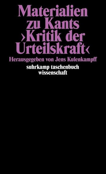 Materialien Zu Kants >Kritik Der Urteilskraft< Jens Kulenkampff-image