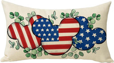 4Th of July Patriotic Lumbar Decorative Throw Pillow Cover 12 X 20, Rectangular