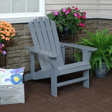 Fir Wood Adirondack Chair with Adjustable Back - Gray by Sunnydaze